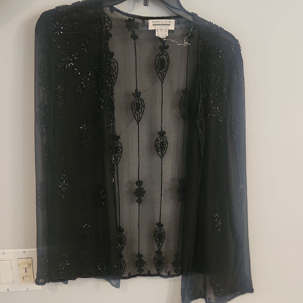 Black Sequin Embellished Jacket